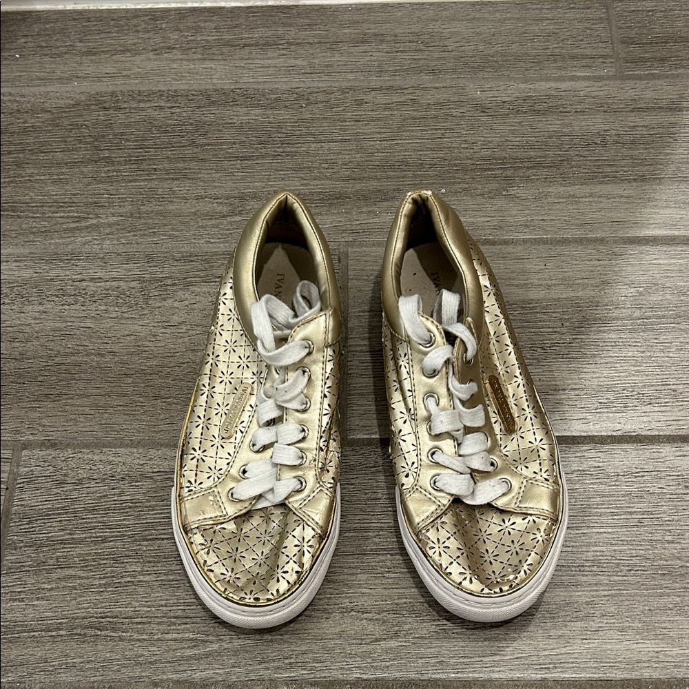 Ivanka Trump Gold Cut-Out Sneakers